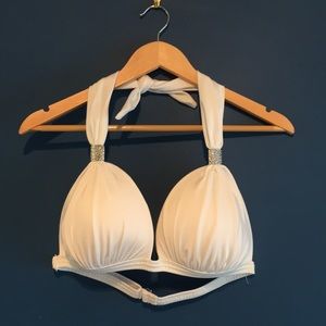 White Adjustable Lined Bikini Top